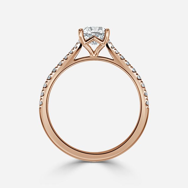 Tulip Pavé Rose Gold Engagement Ring