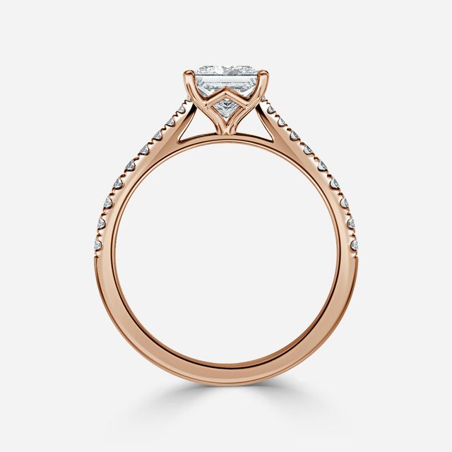 Tulip Pavé Rose Gold Engagement Ring