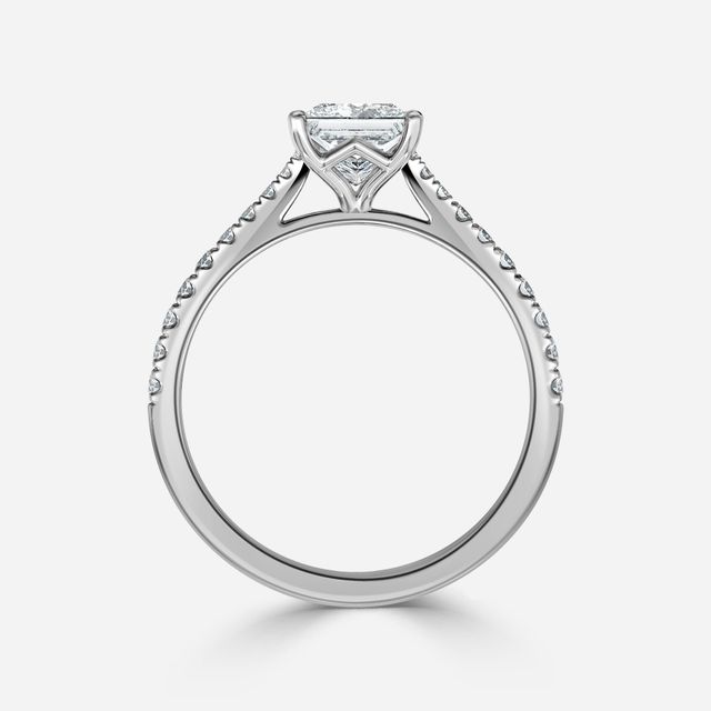 Tulip Pavé White Gold Engagement Ring