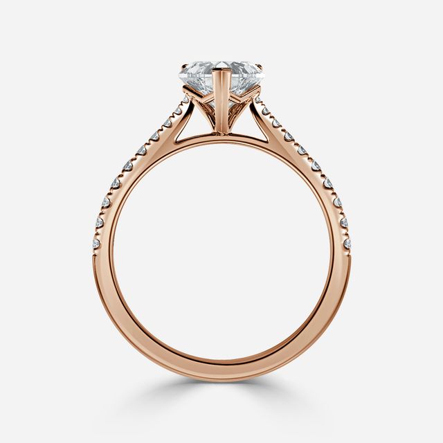 Tulip Pavé Rose Gold Engagement Ring