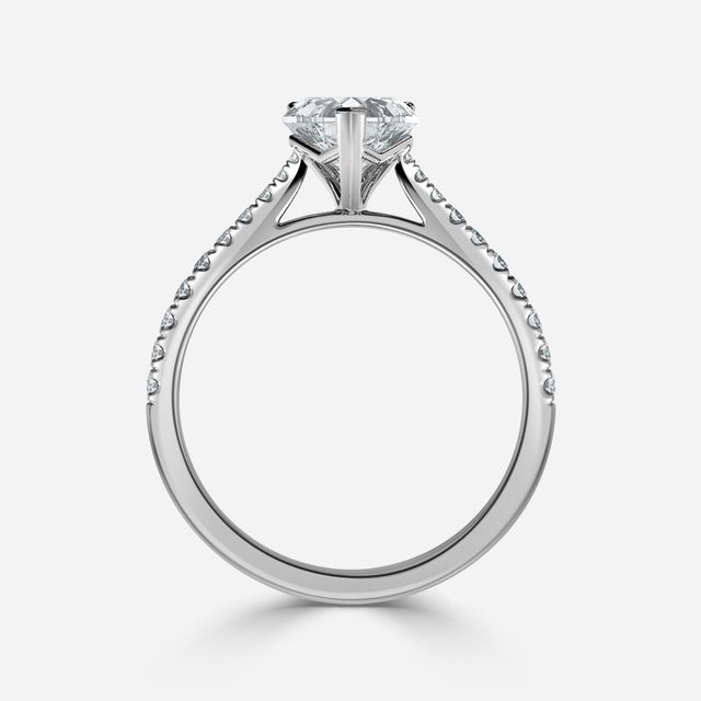 Tulip Pavé White Gold Engagement Ring