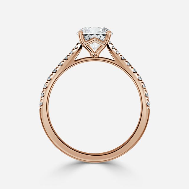Tulip Pavé Rose Gold Engagement Ring