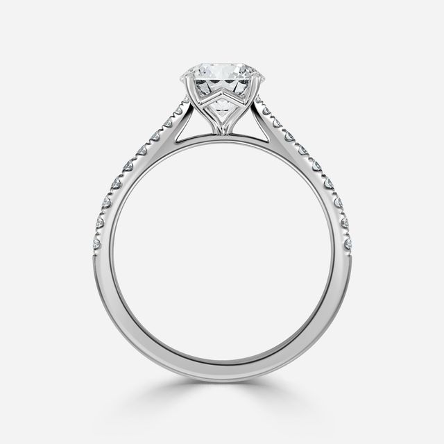 Tulip Pavé White Gold Engagement Ring