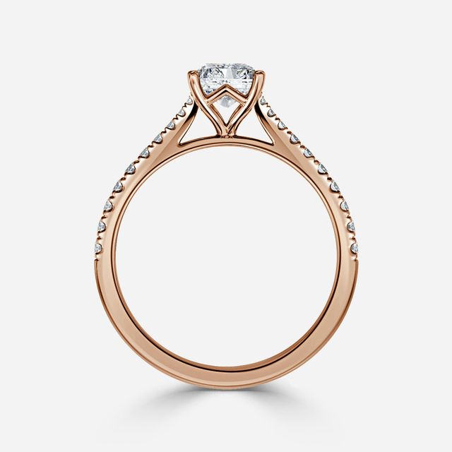 Tulip Pavé Rose Gold Engagement Ring