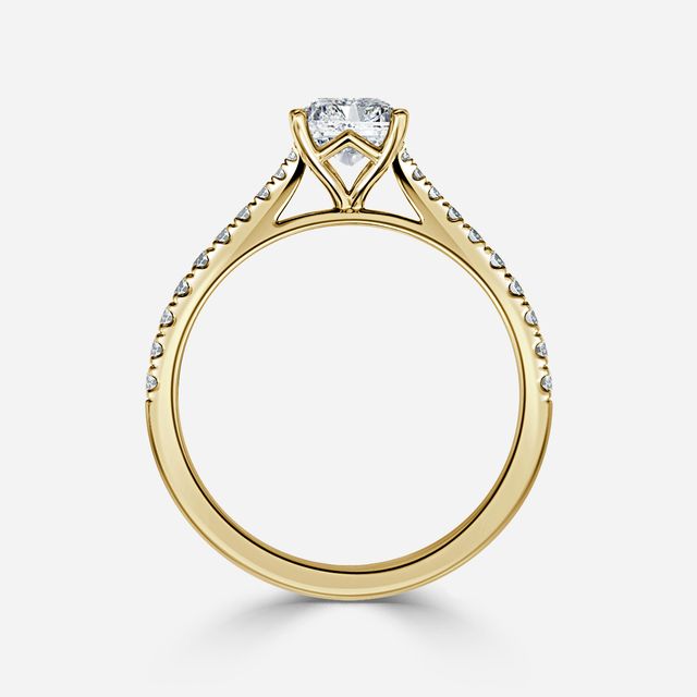 Tulip Pavé Yellow Gold Engagement Ring