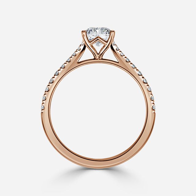 Tulip Pavé Rose Gold Engagement Ring