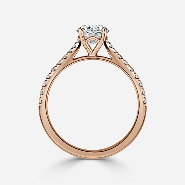 Tulip Pavé Rose Gold Engagement Ring