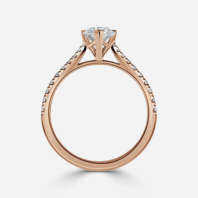 Tulip Pavé Rose Gold Engagement Ring