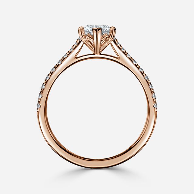 Tulip Pavé Rose Gold Engagement Ring