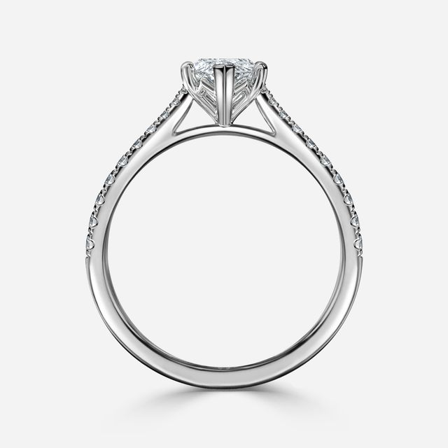 Tulip Pavé White Gold Engagement Ring
