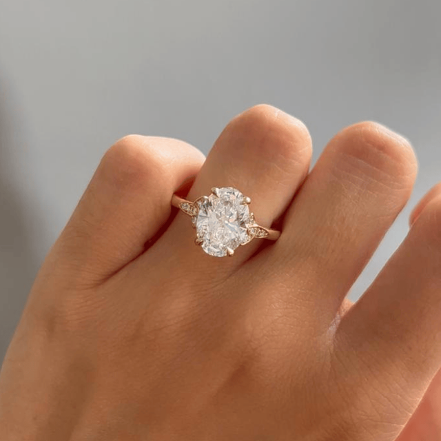 3.60 Carat Oval Diamond Celtic Style Engagement Ring In 18K Yellow Gold - Celtic Song