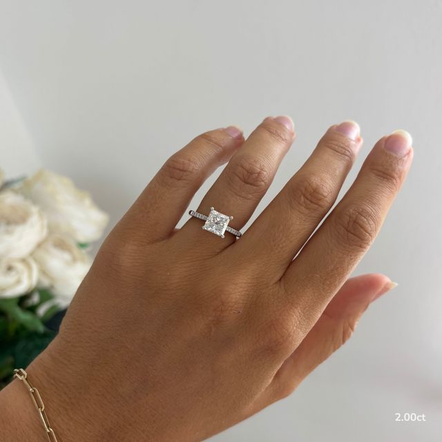 Tulip Pavé White Gold Engagement Ring