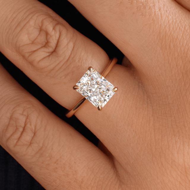 2 Carat Radiant Diamond Hidden Halo Engagement Ring In 18K Yellow Gold - Juliette