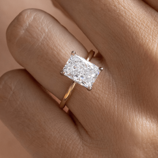 3 Carat Radiant Diamond Solitaire Engagement Ring In Two Tone - Chelsea