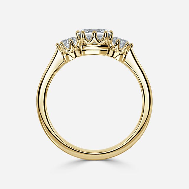 Aine Yellow Gold Trilogy Engagement Ring