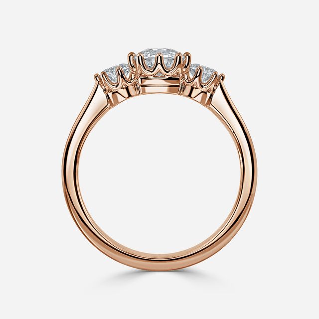 Aine Rose Gold Trilogy Engagement Ring