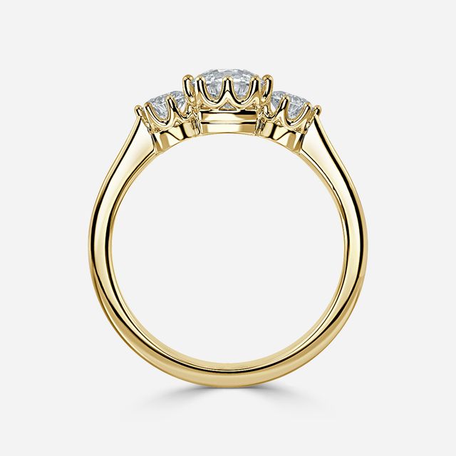 Aine Yellow Gold Trilogy Engagement Ring
