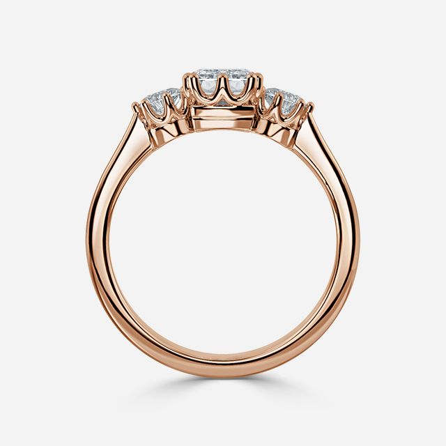 Aine Rose Gold Trilogy Engagement Ring