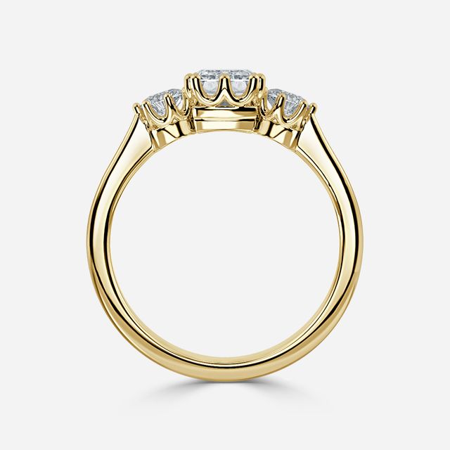 Aine Yellow Gold Trilogy Engagement Ring