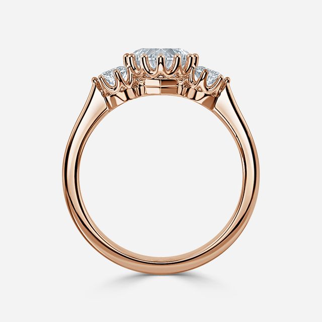 Aine Rose Gold Trilogy Engagement Ring
