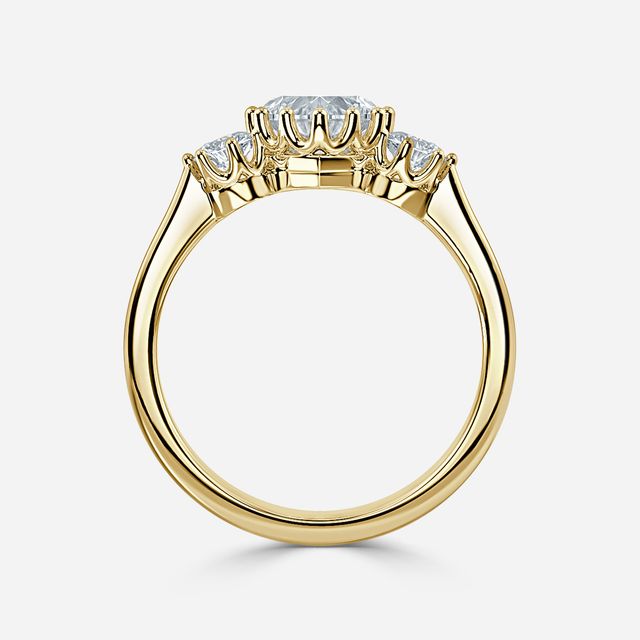 Aine Yellow Gold Trilogy Engagement Ring