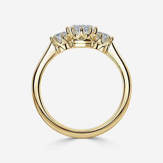 Aine Yellow Gold Trilogy Engagement Ring