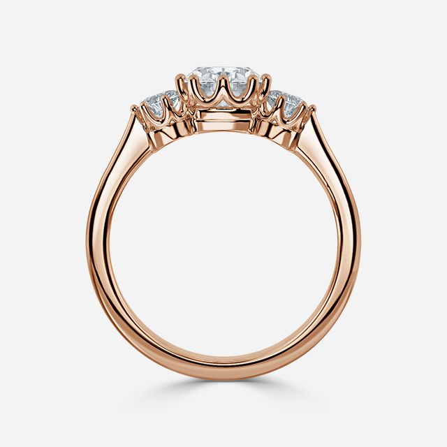 Aine Rose Gold Trilogy Engagement Ring
