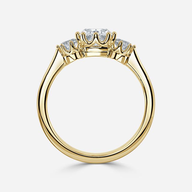 Aine Yellow Gold Trilogy Engagement Ring