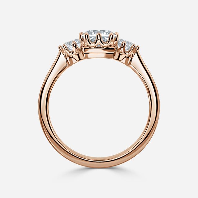 Aine Rose Gold Trilogy Engagement Ring