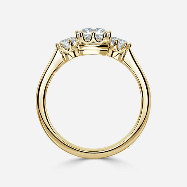Aine Yellow Gold Trilogy Engagement Ring