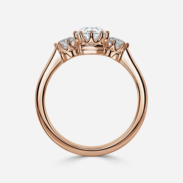 Aine Rose Gold Trilogy Engagement Ring