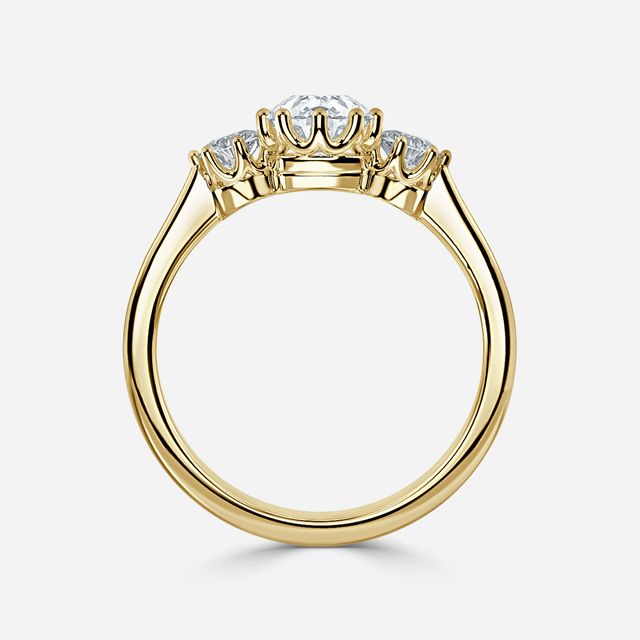 Aine Yellow Gold Trilogy Engagement Ring