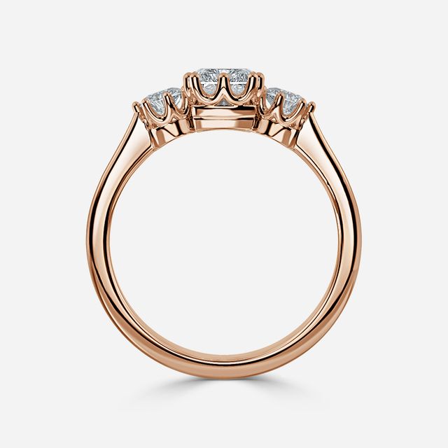 Aine Rose Gold Trilogy Engagement Ring