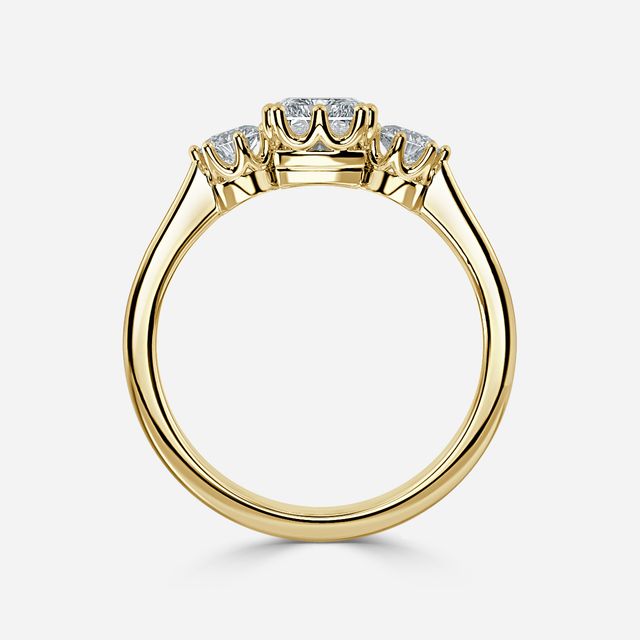 Aine Yellow Gold Trilogy Engagement Ring