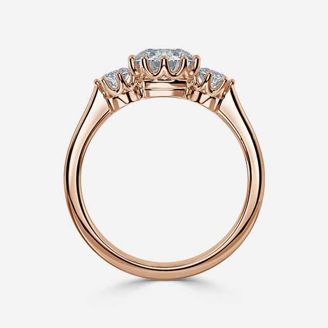 Aine Rose Gold Trilogy Engagement Ring