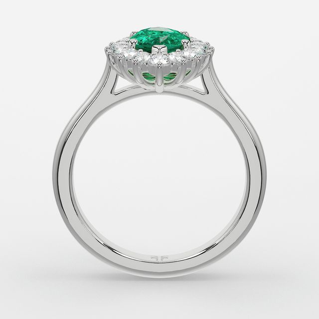 1 Carat Lab Grown Marquise Emerald Cluster Engagement Ring In Platinum - Windermere