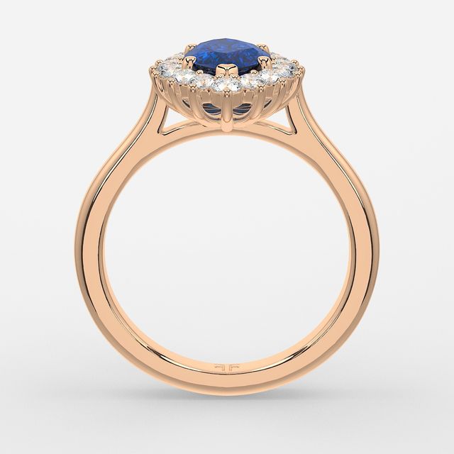 1 Carat Lab Grown Marquise Sapphire Cluster Engagement Ring In Rose Gold - Windermere