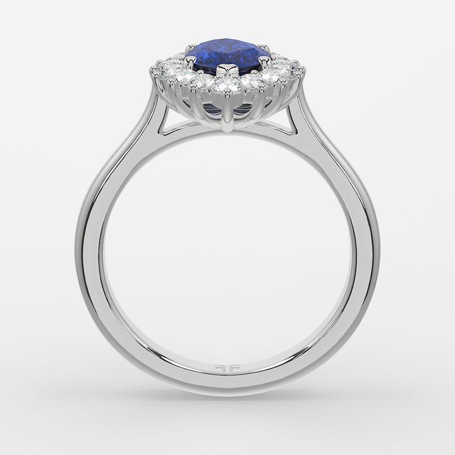 1 Carat Lab Grown Marquise Sapphire Cluster Engagement Ring In White Gold - Windermere