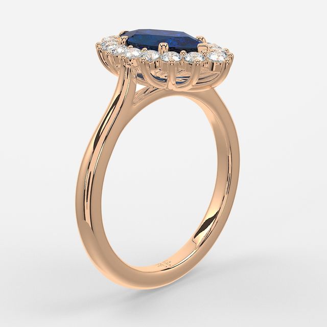 1 Carat Lab Grown Marquise Sapphire Cluster Engagement Ring In Rose Gold - Windermere