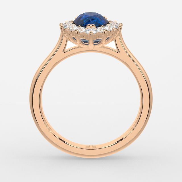 1 Carat Lab Grown Pear Sapphire Cluster Engagement Ring In Rose Gold - Windermere
