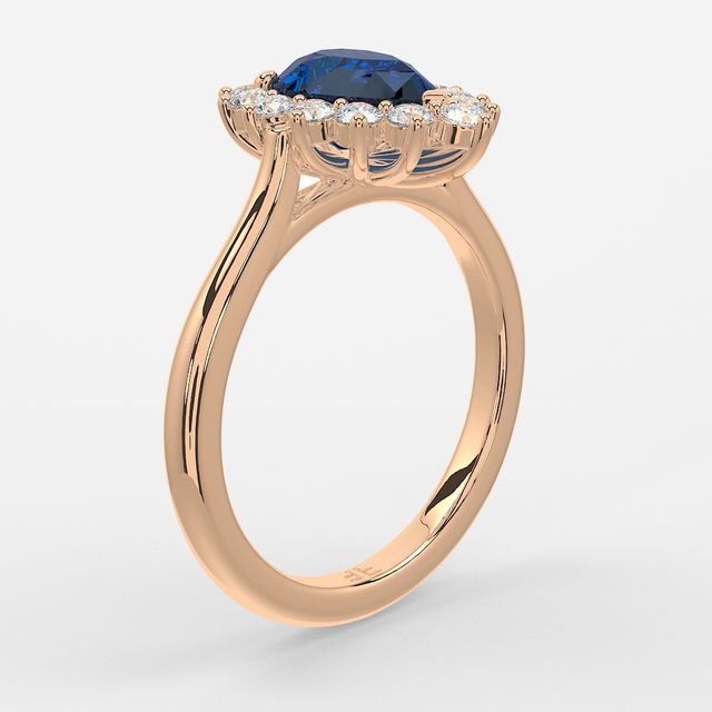 1 Carat Lab Grown Pear Sapphire Cluster Engagement Ring In Rose Gold - Windermere