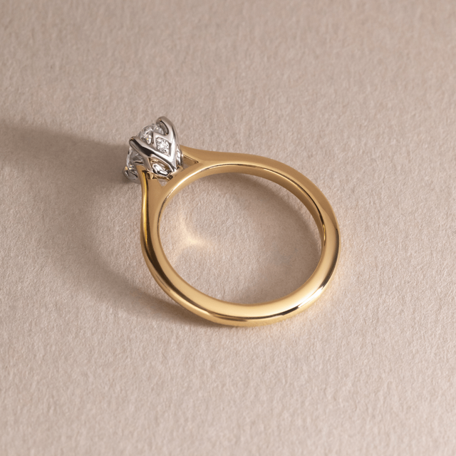 0.70 Carat Oval Solitaire Ring In Two Tone - Aerin