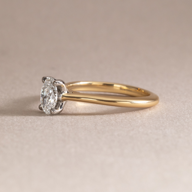 0.70 Carat Oval Solitaire Ring In Two Tone - Aerin