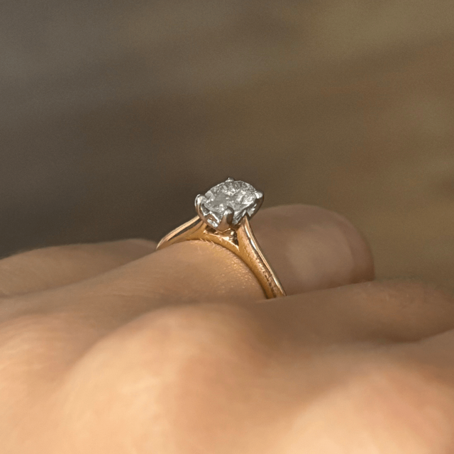 0.70 Carat Oval Solitaire Ring In Two Tone - Aerin