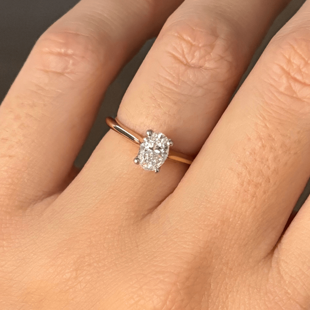 0.70 Carat Oval Solitaire Ring In Two Tone - Aerin