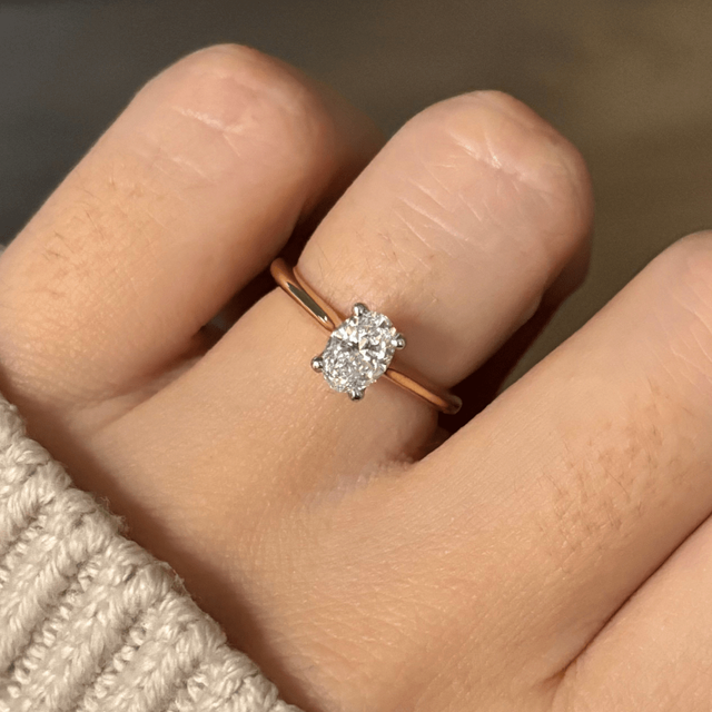 0.70 Carat Oval Solitaire Ring In Two Tone - Aerin