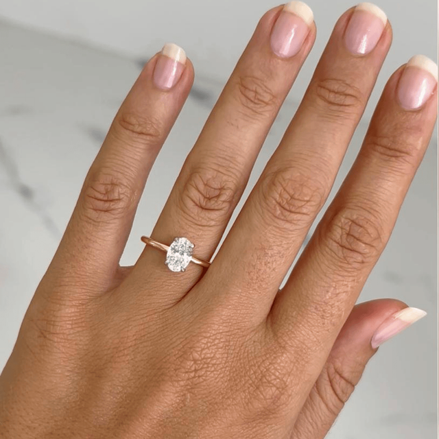 1.20 Carat Oval Diamond Solitaire Ring In 18K Two Tone - Chelsea