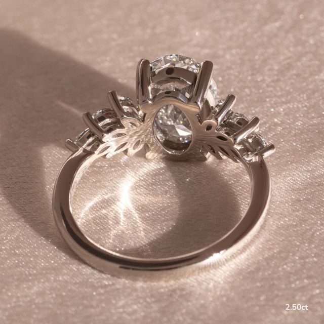 2.50 Carat Oval Cluster Ring In Platinum - Anastasia