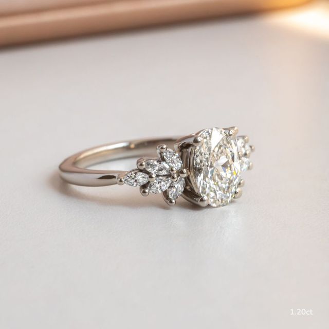 1.20 Carat Oval Cluster Ring In Platinum - Anastasia