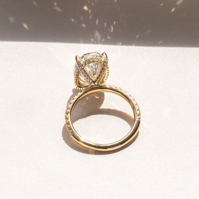 Kate Yellow Gold Hidden Halo Engagement Ring